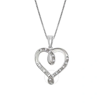 Maulijewels 10k Rose Gold 0.05 Carat Diamond "i Love You " Pendant With 18" 925 Sterling Silver Box In White