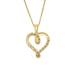 MAULIJEWELS MAULIJEWELS 10K ROSE GOLD 0.05 CT DIAMOND "I LOVE YOU " PENDANT WITH 18" GOLD PLATED 925 STERLING SI