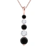 Maulijewels 10k Rose Gold 1 Ct Round Cut Black And White Diamond Pendant Necklace With 18" 10k Rose In Black/white