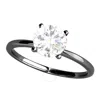 MAULIJEWELS MAULIJEWELS 10K SOLID WHITE GOLD 1.00 CARAT DIAMOND MOISSANITE BLACK RHODIUM PLATED SOLITAIRE ENGAGE