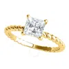 MAULIJEWELS MAULIJEWELS 10K YELLOW GOLD 1.25 CARAT ( H/ VS1 ) PRINCESS CUT MOISSANITE SOLITAIRE ENGAEMENT RING F