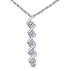 Maulijewels 1/2 Carat Diamond Five Stone Swirl Pendant In 10k Solid White Gold With 18" 10k White Go In White