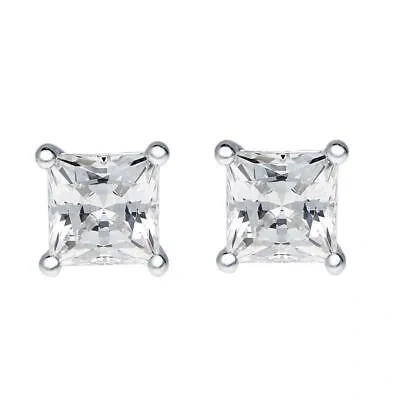 Pre-owned Maulijewels 1/2 Carat Natural Princess Cut Diamond ( H-i / I1-i2 ) Women Stud In White