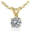 MAULIJEWELS MAULIJEWELS 1/2 CARAT NATURAL ROUND DIAMOND SOLITAIRE PENDANT IN 14K SOLID YELLOW GOLD WITH 18" 14K 