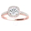 MAULIJEWELS MAULIJEWELS 1.25 CARAT CUSHION CUT HALO DIAMOND MOISSANITE ENGAGEMENT RING IN 14K ROSE GOLD IN RING 