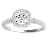 MAULIJEWELS MAULIJEWELS 1.25 CARAT CUSHION CUT HALO DIAMOND MOISSANITE ENGAGEMENT RING IN 14K WHITE GOLD IN RING