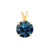 Maulijewels 1.25ct D-vvs1 Blue Moissanite Diamond 14k Yellow Gold Solitaire Necklace With Gold Plate In Blue