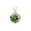 Maulijewels 1.25ct D-vvs1 Green Moissanite Diamond 14k White Gold Solitaire Necklace With Gold Plate In Green