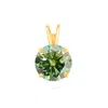 Maulijewels 1.25ct D-vvs1 Green Moissanite Diamond 14k Yellow Gold Solitaire Necklace With Gold Plat In Green