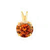 Maulijewels 1.25ct D-vvs1 Orange Moissanite Diamond 14k Yellow Gold Solitaire Necklace With Gold Pla In Red