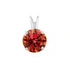 Maulijewels 1.25ct D-vvs1 Water Melan Red Moissanite Diamond 14k White Gold Solitaire Necklace With  In Red