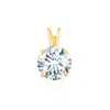 Maulijewels 1.25ct D-vvs1 White Moissanite Diamond 14k Yellow Gold Solitaire Necklace With Gold Plat In Red