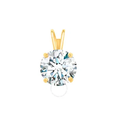Maulijewels 1.25ct D-vvs1 White Moissanite Diamond 14k Yellow Gold Solitaire Necklace With Gold Plat In Red