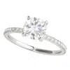 Maulijewels 1.35 Carat Diamond White Moissanite Engagement Rings For Women In 14k Solid White Gold I In White