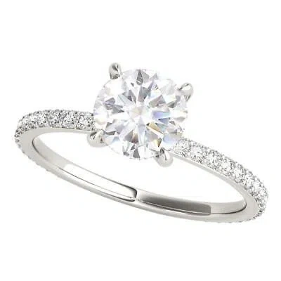 Pre-owned Maulijewels 1.35 Carat Diamond White Moissanite Engagement Rings For Women In