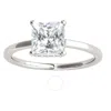 Maulijewels 1.35 Carat Natural Diamond Princess Cut Moissanite Engagement Rings For Womens In 14k Wh In White