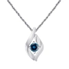 MAULIJEWELS MAULIJEWELS 1/4 CARAT NATURAL BLUE DIAMOND PENDANT IN 10K WHITE GOLD WITH 18" 10K WHITE GOLD PLATED 