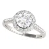 Maulijewels 1.40 Carat Halo Moissanite Diamond Engagement Rings For Women In 10k Solid White Gold In In White