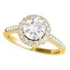 MAULIJEWELS MAULIJEWELS 1.40 CARAT HALO MOISSANITE DIAMOND ENGAGEMENT RINGS FOR WOMEN IN 10K SOLID YELLOW GOLD I