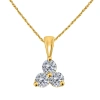 MAULIJEWELS 14K / 0.50 CARAT NATURAL ROUND WHITE DIAMOND THREE STONE PENDANT NECKLACE FOR WOMEN IN YELLOW GOLD W