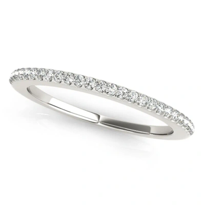 Maulijewels 14k White Gold 0.14 Carat Diamond Wedding Band