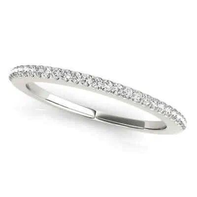 Pre-owned Maulijewels 14k White Gold 0.14 Carat Diamond Wedding Band