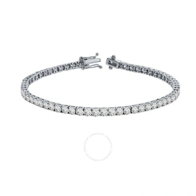 Maulijewels 14k White Gold 10.00 Cttw Lab Grown Round Diamond Prong Set Tennis Bracelet For Women Wi