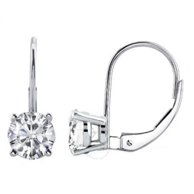 Maulijewels 14k White Gold Lever Back Earrings Gift For Women With 0.50 Carat (i-j
