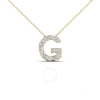 MAULIJEWELS MAULIJEWELS 14K YELLOW GOLD INITIAL " G " SET WITH 0.13 CARAT NATURAL ROUND WHITE DIAMOND COMES WITH