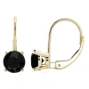 Maulijewels 14k Yellow Gold Lever Back Earrings Gift For Women With 0.50 Carat (black In Black