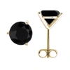 MAULIJEWELS MAULIJEWELS 14K YELLOW GOLD ROUND STUD EARRINGS FOR WOMEN WITH 1.50 CTTW (BLACK