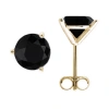 Maulijewels 14k Yellow Gold Round Stud Earrings For Women With 1.50 Cttw (black In Black