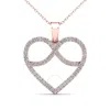 MAULIJEWELS MAULIJEWELS 1/5 CARAT NATURAL DIAMOND HEART SHAPE PENDANT NECKLACE IN 10K ROSE SOLID GOLD WITH CHAIN