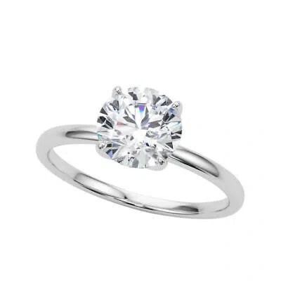 Pre-owned Maulijewels 1.50 Carat Diamond Moissanite Solitaire Engagement Rings For Women In White