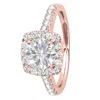 MAULIJEWELS MAULIJEWELS 1.53 CARAT HALO DIAMOND MOISSANITE ENGAGEMENT RING IN 14K SOLID ROSE GOLD IN RING SIZE 7
