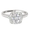 MAULIJEWELS MAULIJEWELS 1.53 CARAT HALO DIAMOND MOISSANITE ENGAGEMENT RING IN 14K SOLID WHITE GOLD IN RING SIZE 