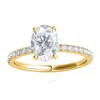 MAULIJEWELS MAULIJEWELS 1.75 CARAT OVAL MOISSANITE NATURAL DIAMOND ENGAGEMENT RINGS FOR WOMENS IN 10K SOLID YELL