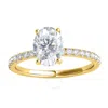 Maulijewels 1.75 Carat Oval Moissanite Natural Diamond Engagement Rings For Womens In 10k Solid Yell In Yellow