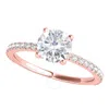 MAULIJEWELS MAULIJEWELS 1.76 CARAT DIAMOND MOISSANITE ENGAGEMENT RINGS FOR WOMEN IN 14K SOLID ROSE GOLD IN RING 