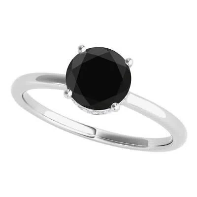 Pre-owned Maulijewels 18k Solid White Gold 1.06 Carat Natural Black & White Diamond
