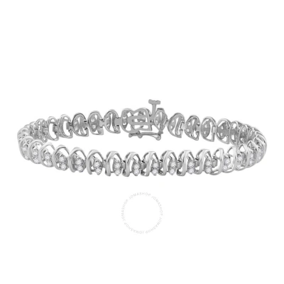 Maulijewels 2.15 Carat Round Natural Diamond ( H-i/ I1-i2 ) Prong Set Linked Bracelet For Womens In In Metallic