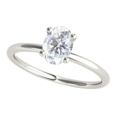 Pre-owned Maulijewels 2.00 Carat 9x7 Oval Shape Moissanite Solitaire Engagement Rings For In White