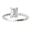 MAULIJEWELS MAULIJEWELS 2.00 CARAT EMERALD CUT MOISSANITE ENGAGEMENT RINGS IN 10K SOLID WHITE GOLD SIZE 6
