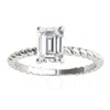 Maulijewels 2.00 Carat Emerald Cut Moissanite Engagement Rings In 10k Solid White Gold Size 6 In White