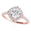 MAULIJEWELS MAULIJEWELS 2.00 CARAT HALO DIAMOND MOISSANITE ENGAGEMENT RINGS FOR WOMEN IN 14K ROSE GOLD IN RING S