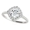 MAULIJEWELS MAULIJEWELS 2.00 CARAT HALO DIAMOND MOISSANITE ENGAGEMENT RINGS FOR WOMEN IN 14K WHITE GOLD IN RING 