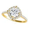 MAULIJEWELS MAULIJEWELS 2.00 CARAT HALO DIAMOND MOISSANITE ENGAGEMENT RINGS FOR WOMEN IN 14K YELLOW GOLD IN RING