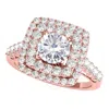 MAULIJEWELS MAULIJEWELS 2.00 CARAT MOISSANITE DIAMOND 14K ROSE GOLD HALO ENGAGEMENT RINGS FOR WOMEN IN RING SIZE