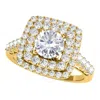 MAULIJEWELS MAULIJEWELS 2.00 CARAT MOISSANITE DIAMOND 14K YELLOW GOLD HALO ENGAGEMENT RINGS FOR WOMEN IN RING SI