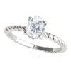 MAULIJEWELS MAULIJEWELS 2.00 CARAT OVAL SHAPE PRONG SET MOISSANITE ( G-H/ VS1 ) SOLITAIRE ENGAGEMENT RINGS FOR W
